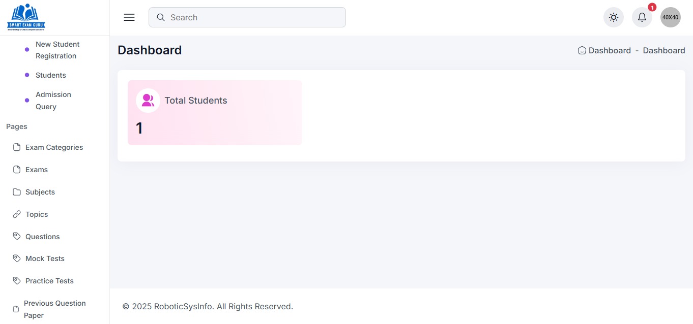 Admin Screenshot