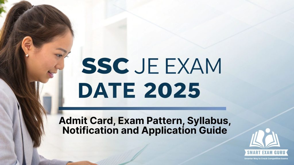 SSC JE Exam Date 2025 Out, Admit Card, Exam Pattern, Syllabus, Notification and Application Guide